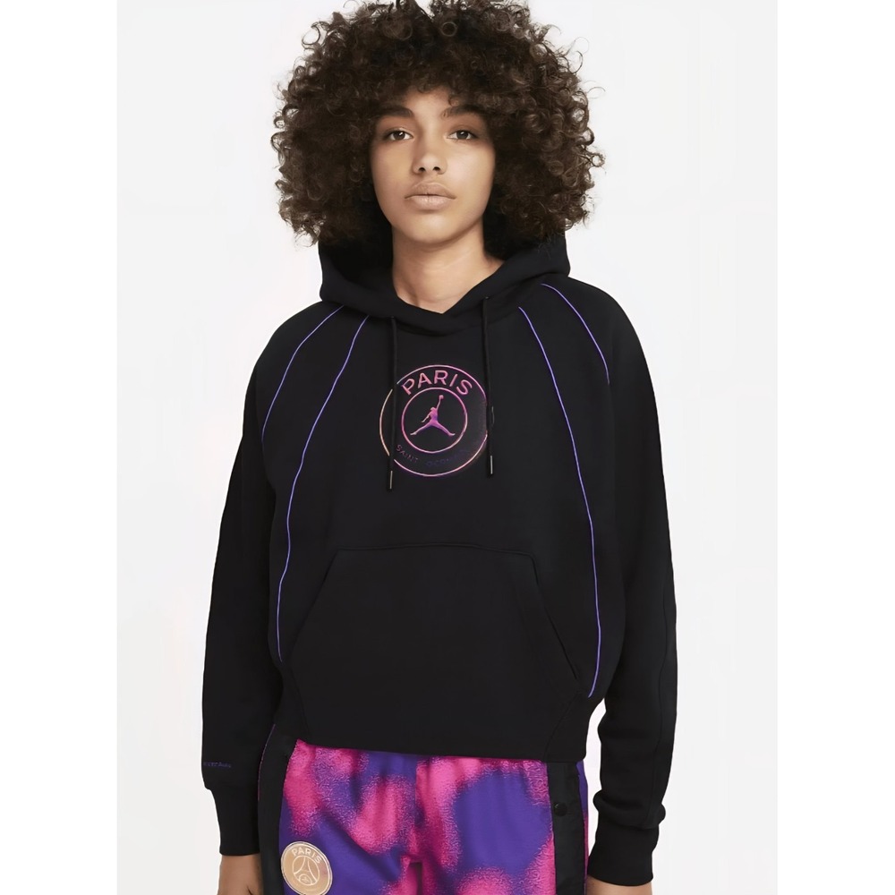 Air Jordan Paris Saint Germain Women's Crop Hoodie‎ Black Size XS